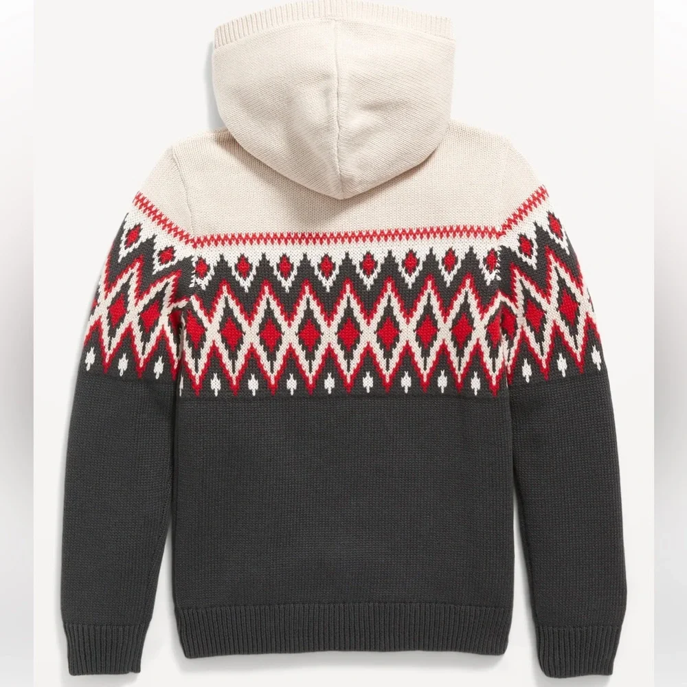 OLD NAVY Cozy‎ Fair Isle Pullover Sweater Hoodie